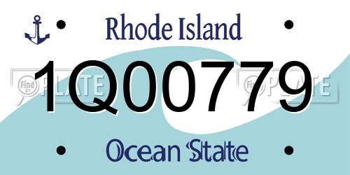 1Q00779 Rhode Island License Plate