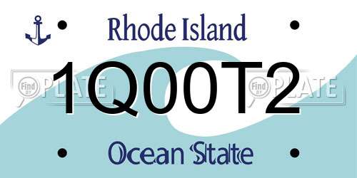 1Q00T2 Rhode Island License Plate
