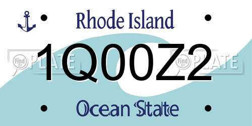 1Q00Z2 Rhode Island License Plate