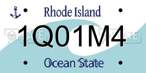 1Q01M4 Rhode Island License Plate