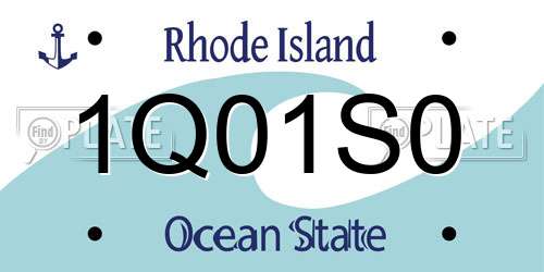 1Q01S0 Rhode Island License Plate
