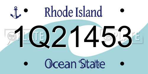 1Q21453 Rhode Island License Plate