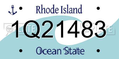 1Q21483 Rhode Island License Plate