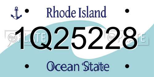1Q25228 Rhode Island License Plate