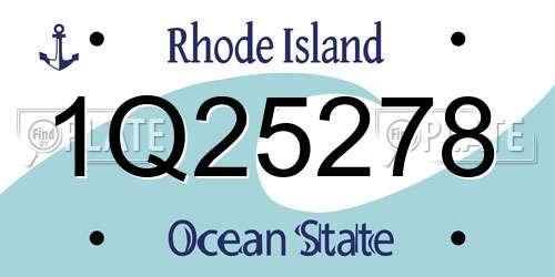 1Q25278 Rhode Island License Plate