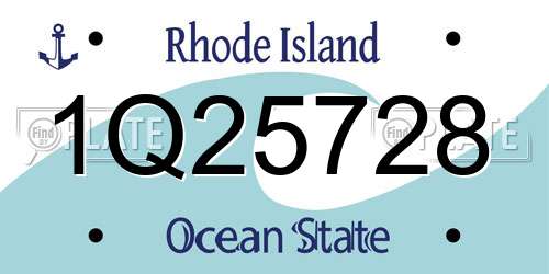 1Q25728 Rhode Island License Plate