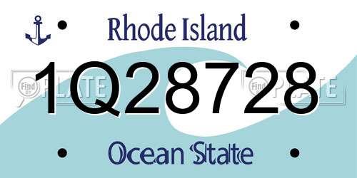 1Q28728 Rhode Island License Plate