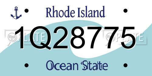 1Q28775 Rhode Island License Plate