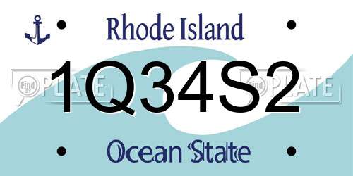 1Q34S2 Rhode Island License Plate