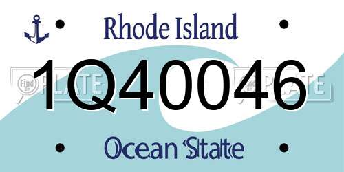 1Q40046 Rhode Island License Plate