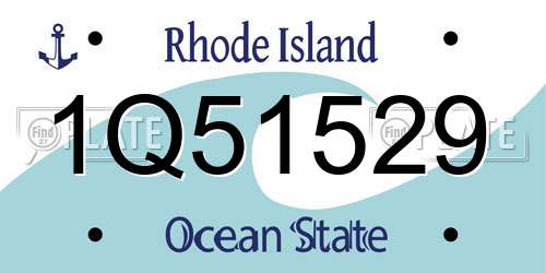 1Q51529 Rhode Island License Plate