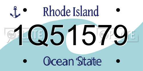 1Q51579 Rhode Island License Plate