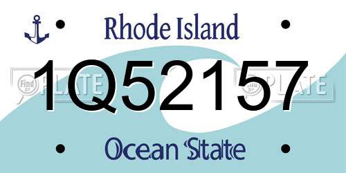 1Q52157 Rhode Island License Plate