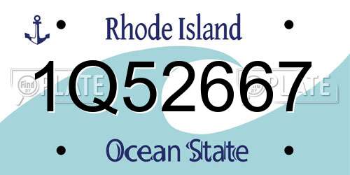 1Q52667 Rhode Island License Plate