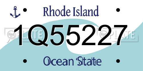 1Q55227 Rhode Island License Plate