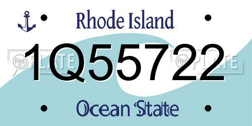 1Q55722 Rhode Island License Plate