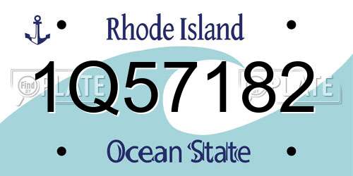 1Q57182 Rhode Island License Plate