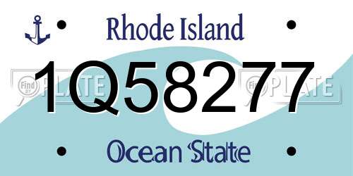 1Q58277 Rhode Island License Plate