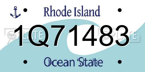 1Q71483 Rhode Island License Plate