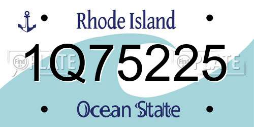 1Q75225 Rhode Island License Plate