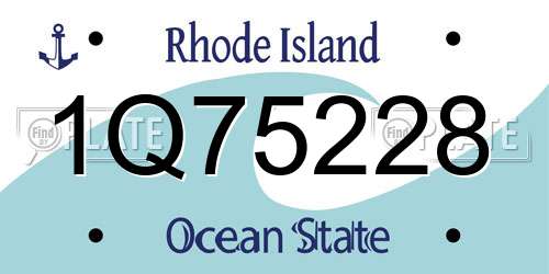 1Q75228 Rhode Island License Plate
