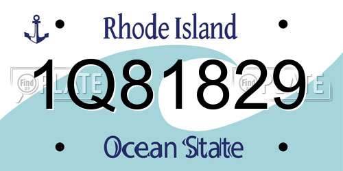 1Q81829 Rhode Island License Plate