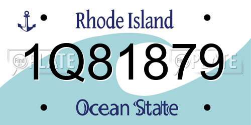 1Q81879 Rhode Island License Plate