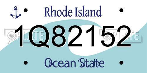 1Q82152 Rhode Island License Plate