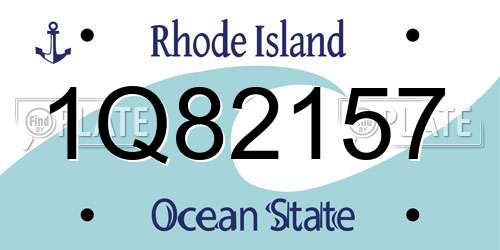 1Q82157 Rhode Island License Plate