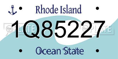1Q85227 Rhode Island License Plate