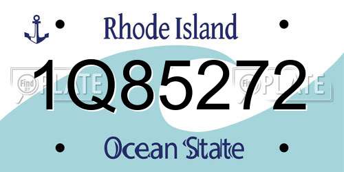 1Q85272 Rhode Island License Plate