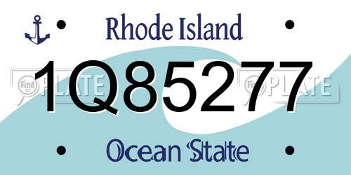 1Q85277 Rhode Island License Plate