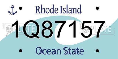 1Q87157 Rhode Island License Plate