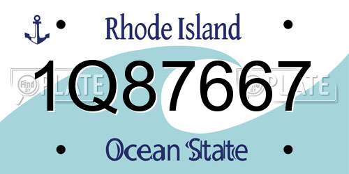 1Q87667 Rhode Island License Plate