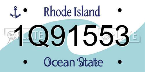 1Q91553 Rhode Island License Plate