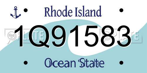 1Q91583 Rhode Island License Plate