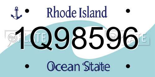 1Q98596 Rhode Island License Plate