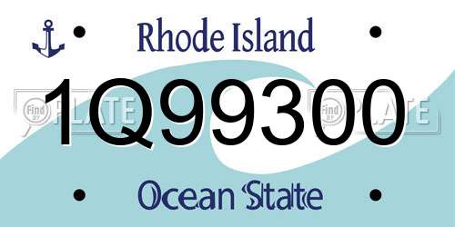 1Q99300 Rhode Island License Plate