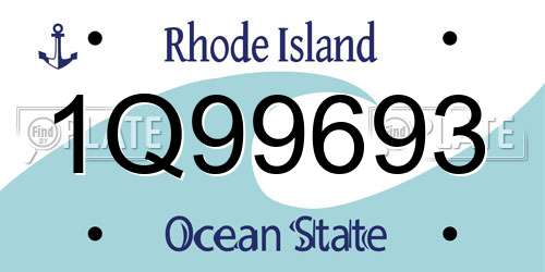 1Q99693 Rhode Island License Plate