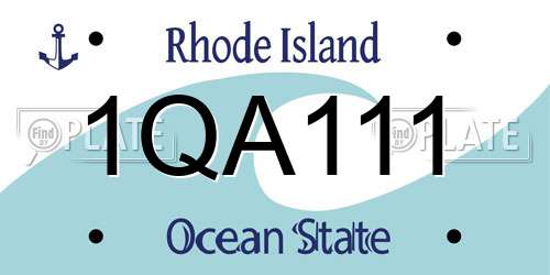 1QA111 Rhode Island License Plate