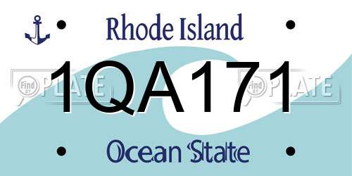 1QA171 Rhode Island License Plate