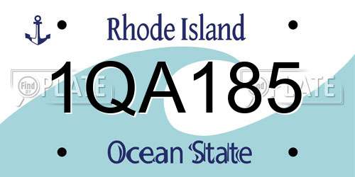 1QA185 Rhode Island License Plate