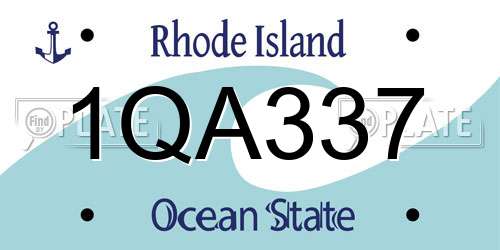1QA337 Rhode Island License Plate