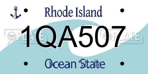 1QA507 Rhode Island License Plate
