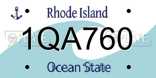 1QA760 Rhode Island License Plate