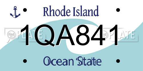 1QA841 Rhode Island License Plate