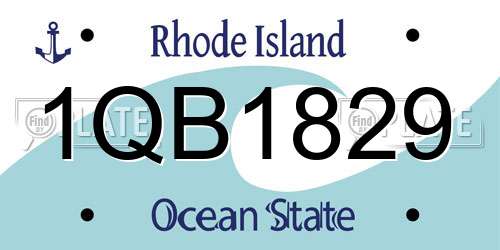 1QB1829 Rhode Island License Plate