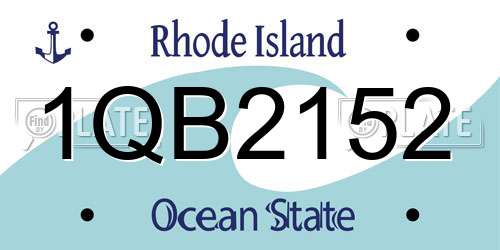 1QB2152 Rhode Island License Plate