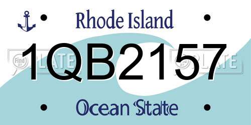 1QB2157 Rhode Island License Plate
