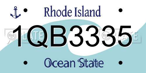 1QB3335 Rhode Island License Plate